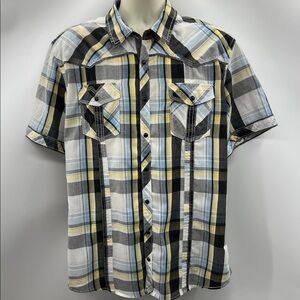 BKE Vintage Athletic Fit Men's Multicolor Plaid Button Down Shirt
